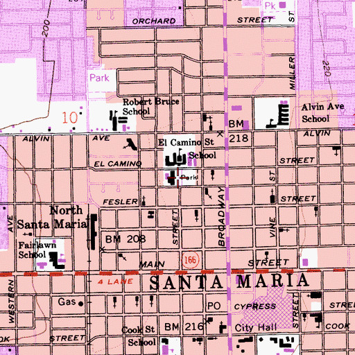 Topographic Map of Memorial Park, CA