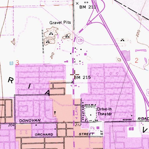 Topographic Map of North Broadway Plaza Shopping Center, CA