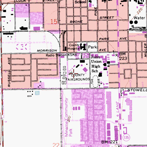 Topographic Map of Santa Barbara County Fairgrounds and Convention Center, CA