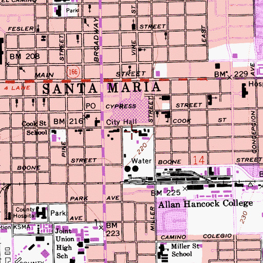 Topographic Map of Santa Maria Branch Santa Barbara County Law Library, CA