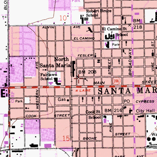 Topographic Map of Seventh Day Adventist Church, CA