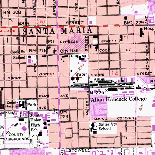 Topographic Map of Simas Park, CA