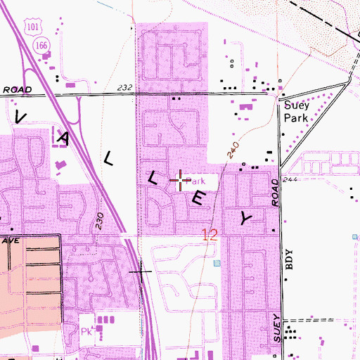 Topographic Map of Tunnell Park, CA