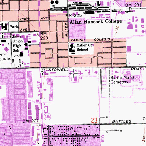 Topographic Map of Valley Hospital, CA