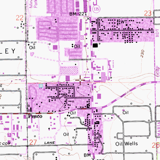 Topographic Map of Western Village Shopping Center, CA
