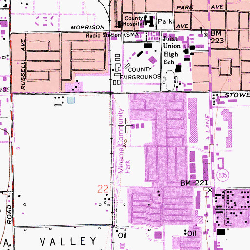 Topographic Map of Adam Elementary School, CA