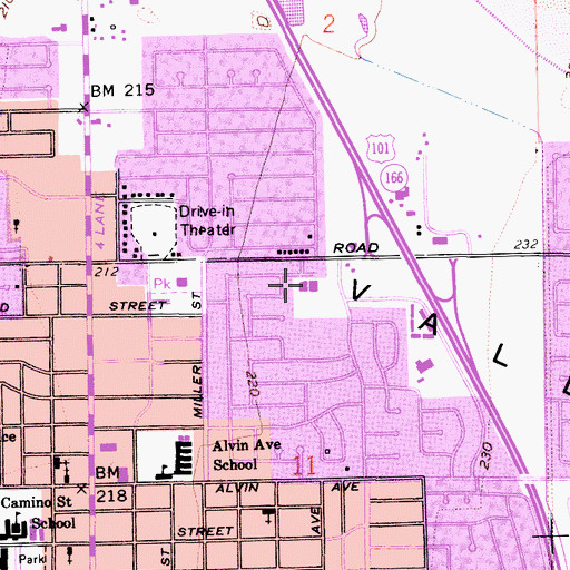 Topographic Map of Rice Elementary School, CA