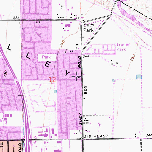 Topographic Map of Calvary Temple Church of God, CA