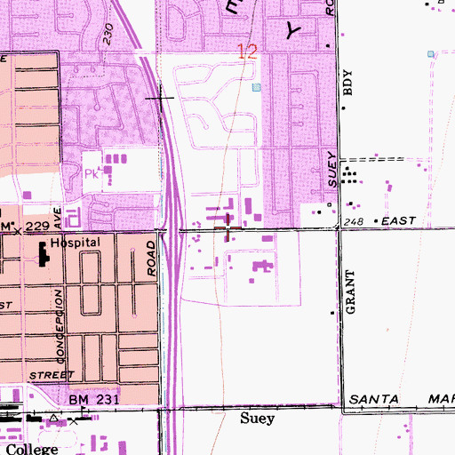 Topographic Map of Covenant Grace Presbyterian Church, CA