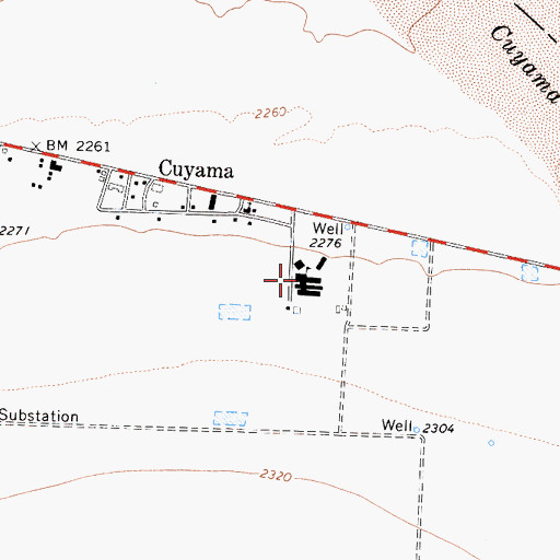 Topographic Map of Cuyama Elementary School, CA