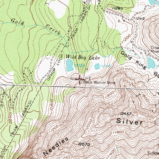 Topographic Map of Black Warrior Mine, CO
