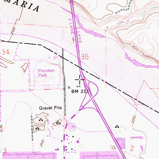 Topographic Map of Machado Airfield (historical), CA