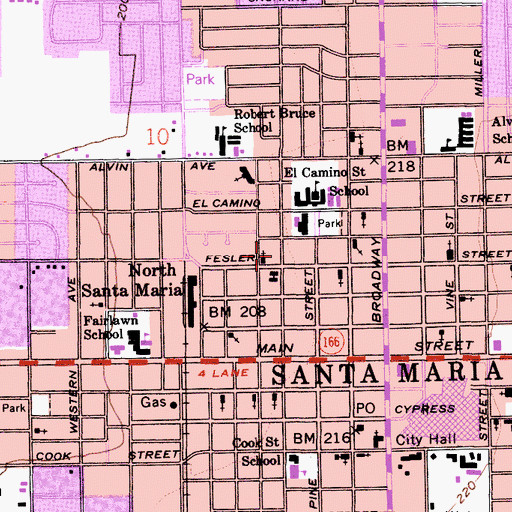 Topographic Map of Mount Zion Church of God in Christ, CA