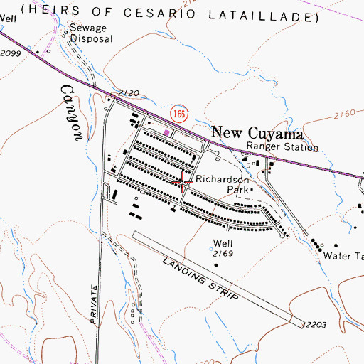 Topographic Map of New Cuyama Elementary School, CA