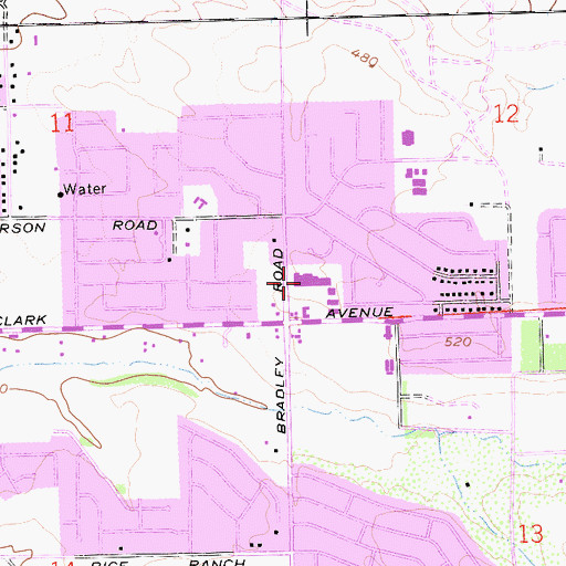 Topographic Map of Oak Knoll Shopping Center North, CA
