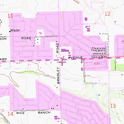 Topographic Map of Oak Knoll Shopping Center South, CA
