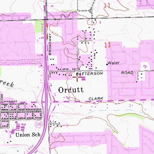 Topographic Map of Patterson Road School, CA