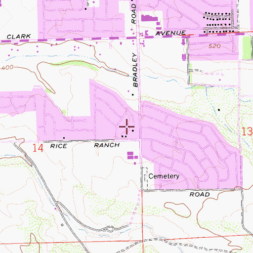 Topographic Map of Pine Grove Baptist Church, CA