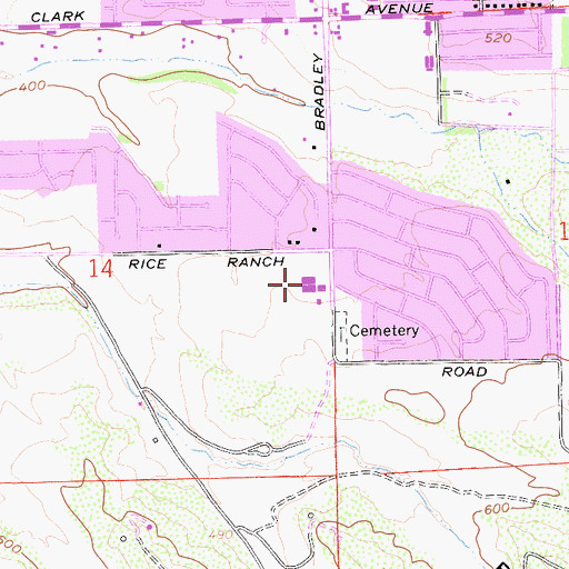 Topographic Map of Pine Grove Elementary School, CA