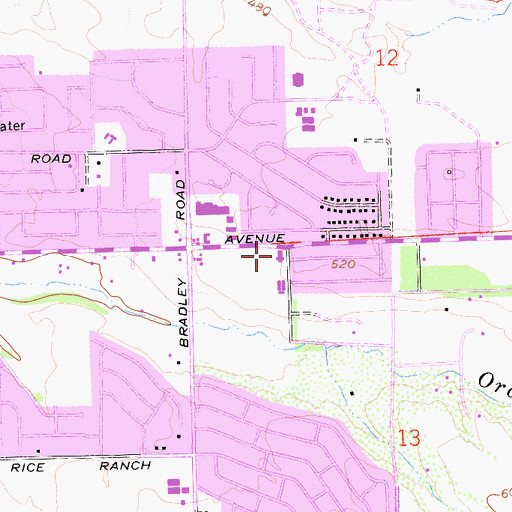 Topographic Map of Saint Louis de Montfort Church, CA