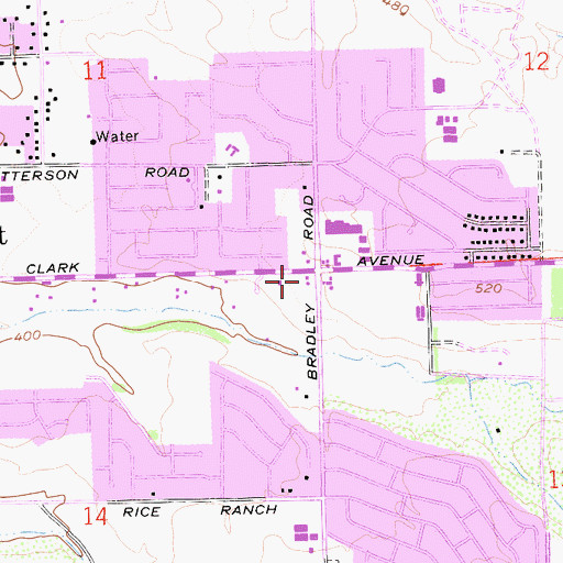 Topographic Map of Santa Maria Valley Baptist Church, CA