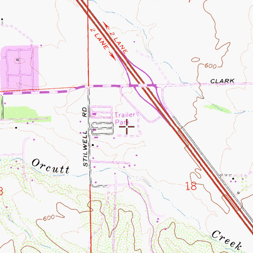 Topographic Map of Sunny Hills Estates Mobile Home Park, CA