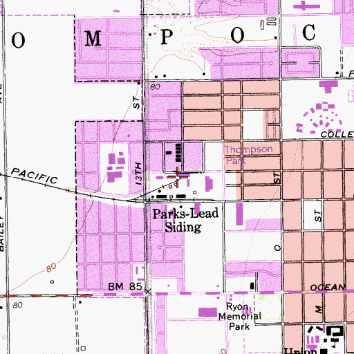 Topographic Map of Abundant Life Fellowship Church, CA