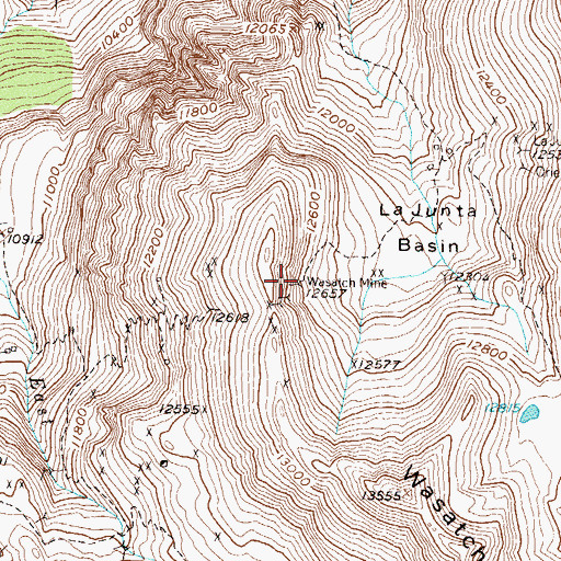 Topographic Map of Wasatch Mine, CO