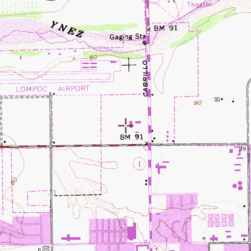Topographic Map of Central Plaza Shopping Center, CA