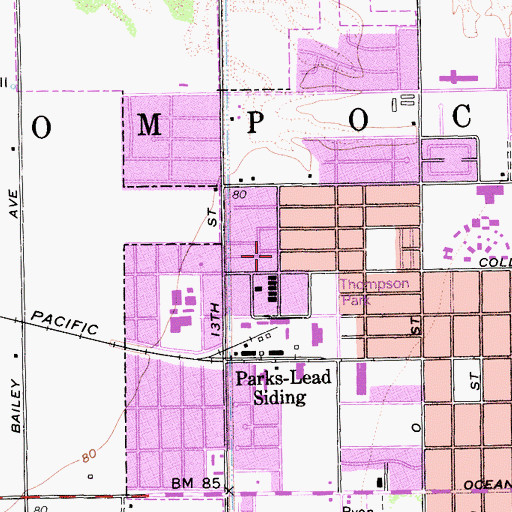 Topographic Map of The Church of Jesus Christ of Latter Day Saints, CA