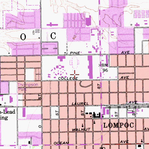 Topographic Map of College Park, CA
