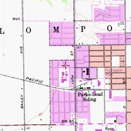 Topographic Map of First Christian Church, CA