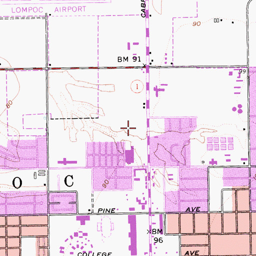 Topographic Map of Flower Valley Shopping Center, CA