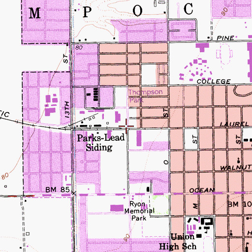 Topographic Map of Iglesia Pueble de Dios, CA