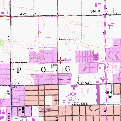 Topographic Map of La Caada Elementary School, CA