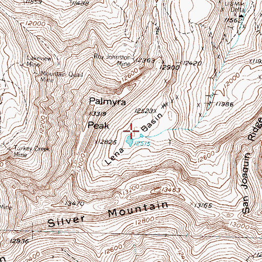 Topographic Map of Lena Basin, CO