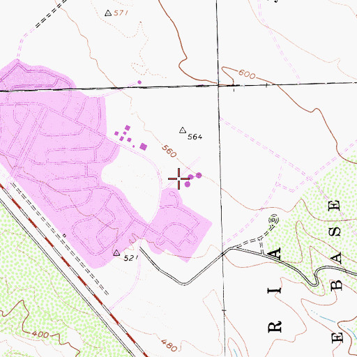 Topographic Map of Maple High School, CA