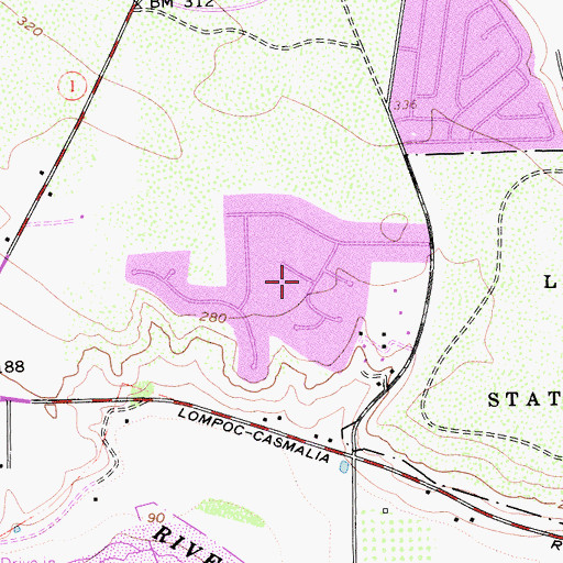 Topographic Map of Mesa Oaks, CA