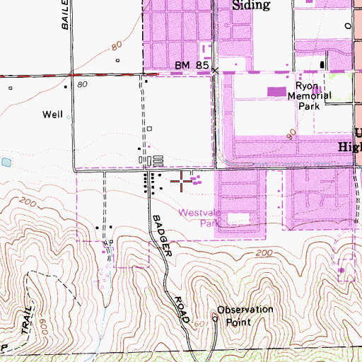 Topographic Map of Miguelito Elementary School, CA