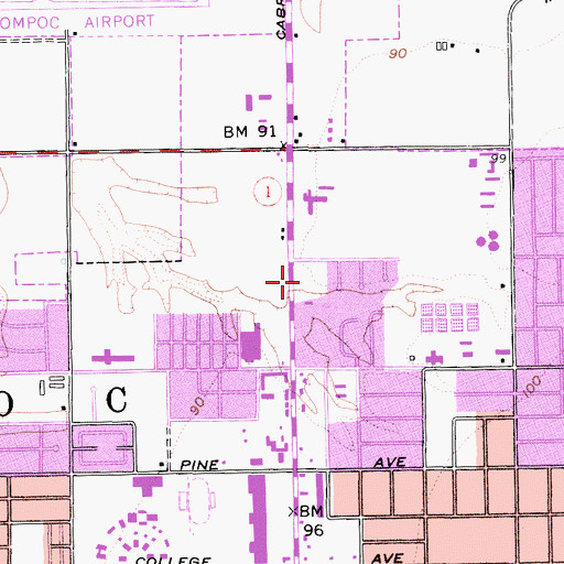 Topographic Map of North Side Shopping Center, CA