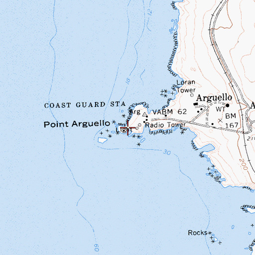 Topographic Map of Point Arguello Lighthouse, CA