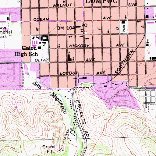 Topographic Map of Veterans Memorial Building, CA