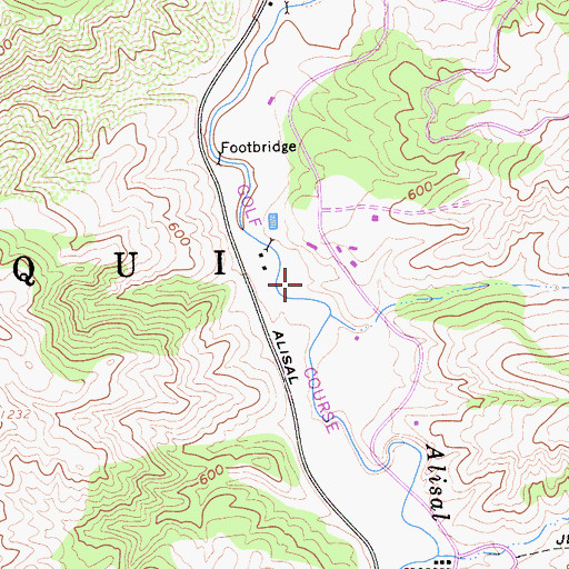 Topographic Map of Alisal Golf Course, CA