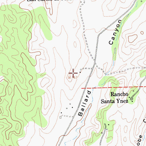 Topographic Map of Ballard Canyon Winery, CA