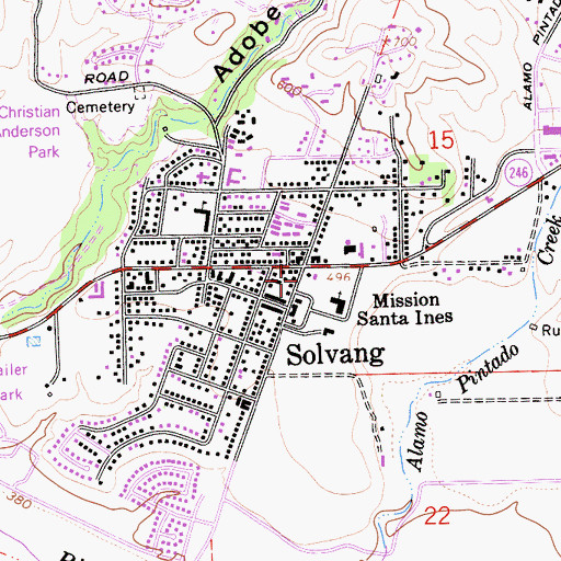 Topographic Map of Copenhagen Cellars, CA