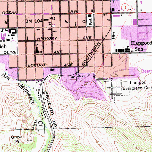 Topographic Map of Creative Living Community Church, CA