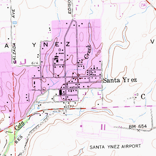 Topographic Map of Ellen Gleason Library, CA