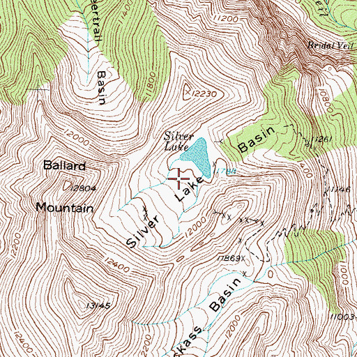 Topographic Map of Silver Lake Basin, CO