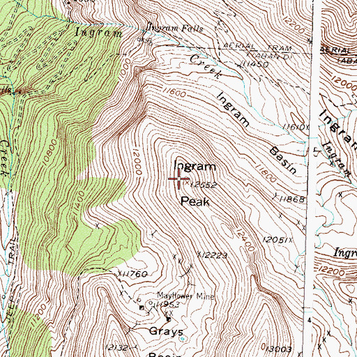 Topographic Map of Ingram Peak, CO