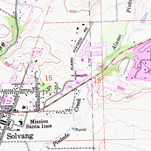 Topographic Map of Nielsens Shopping Center, CA